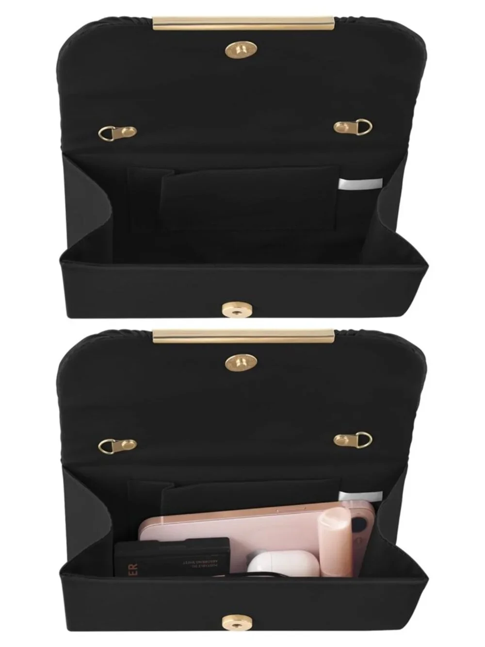 Milan Cloth Evening Clutch Crossbody Shoulder Bag with Chain